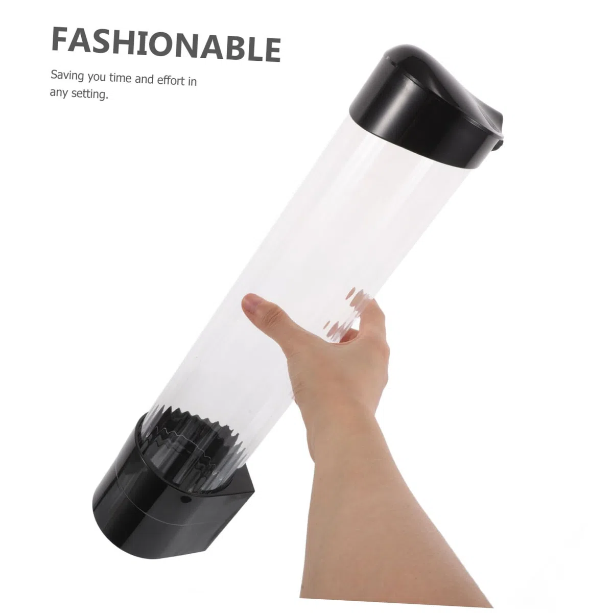 WOONEKY Dispensador de Vasos Desechables Montado Pared Soporte Automático para Tazas Plásticas Dispensador Individual Preciso para Oficina y Máquina de Agua Color Negro Elegante