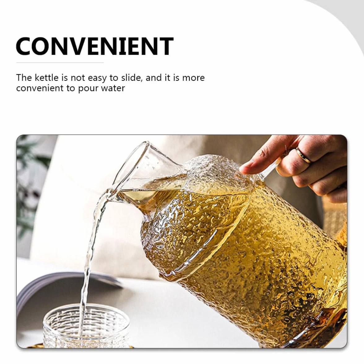 Jarra de Vidrio con Tapa Resistente al Calor Botella Gruesa para Agua Fría Jarra Grande para Hogar para Fiestas y Uso Diario