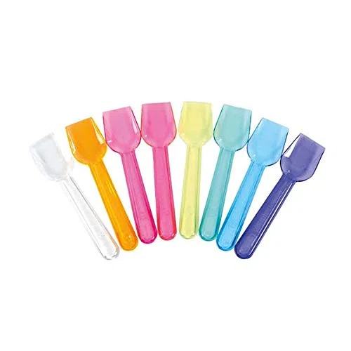 Palette Cucharillas de plástico para helado de colores H. 10 cm – Paquete de 1 kg