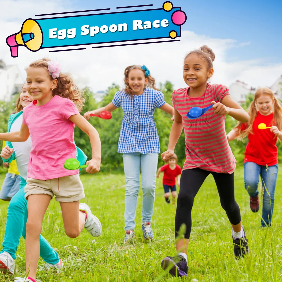 Chennyfun Sports Day Kit, 38 Piezas de Juegos para Exteriores y Jardín Deportivo para Niños, Incluye Sack Run, Lanzamiento Frijoles, 3 Patas y Huevos y Cucharas Juegos Familiares para Adultos y Niños