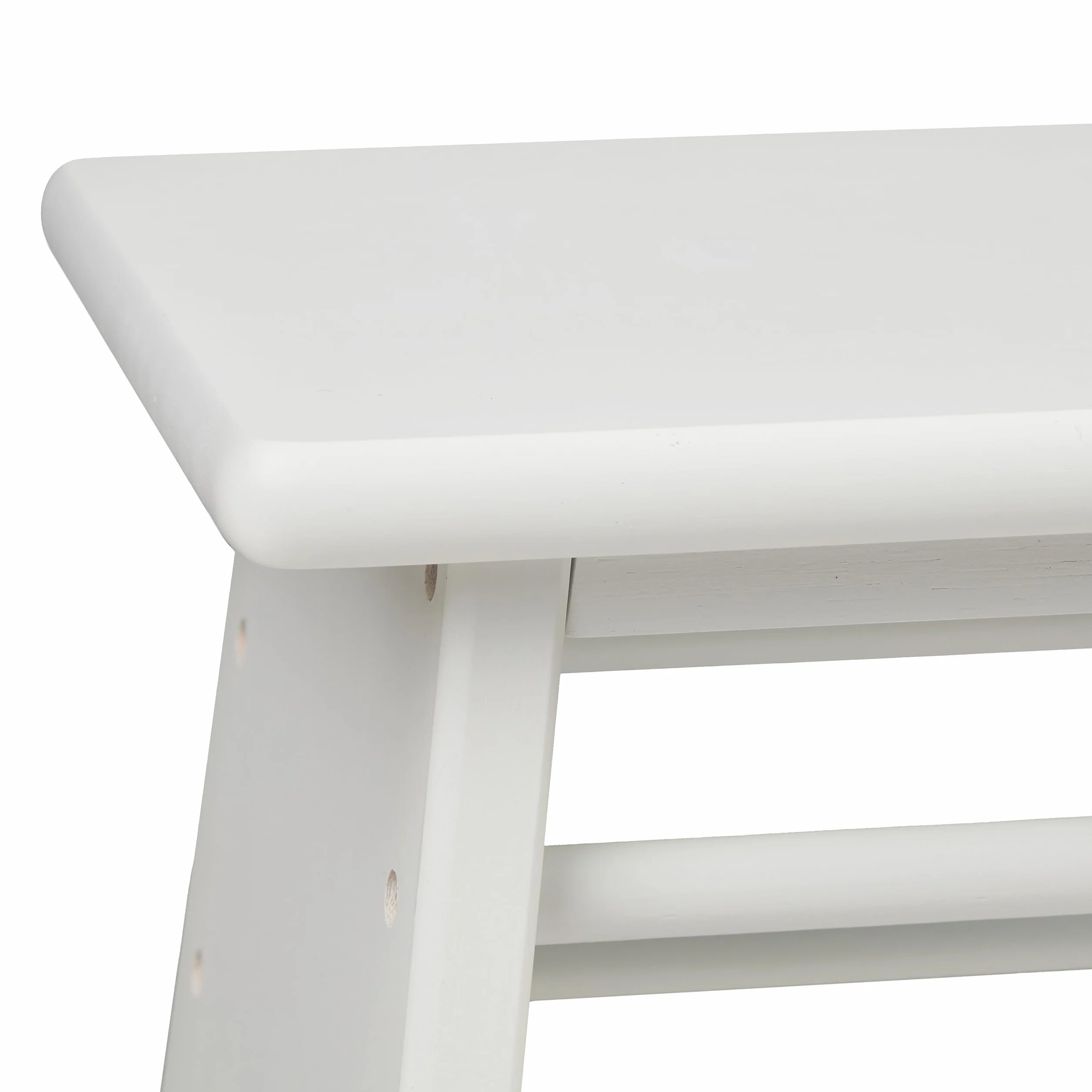Relaxdays Taburete Bajo Bambú, Resiste hasta 100 kg, Reposapiés Resistente, 20 x 33 x 21,5 cm, Banqueta Baño, Blanco