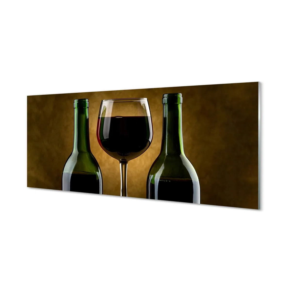 Tulup Cuadro de Cristal 125x50cm Impresa Decoración De Pared Mural Vino - 2 Botellas de Vidrio de Vino