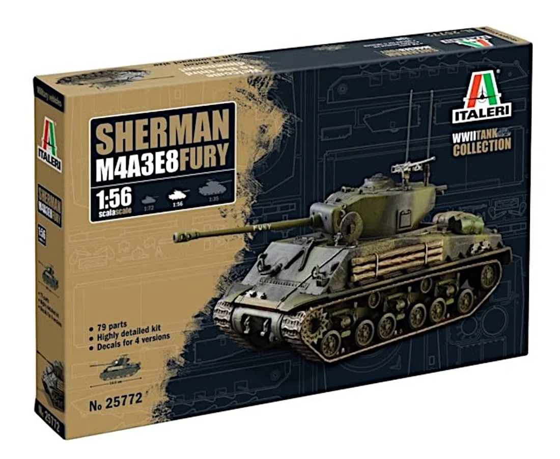 ITALERI - 1/56 M4A3E8 SHERMAN FURY (2/24) *