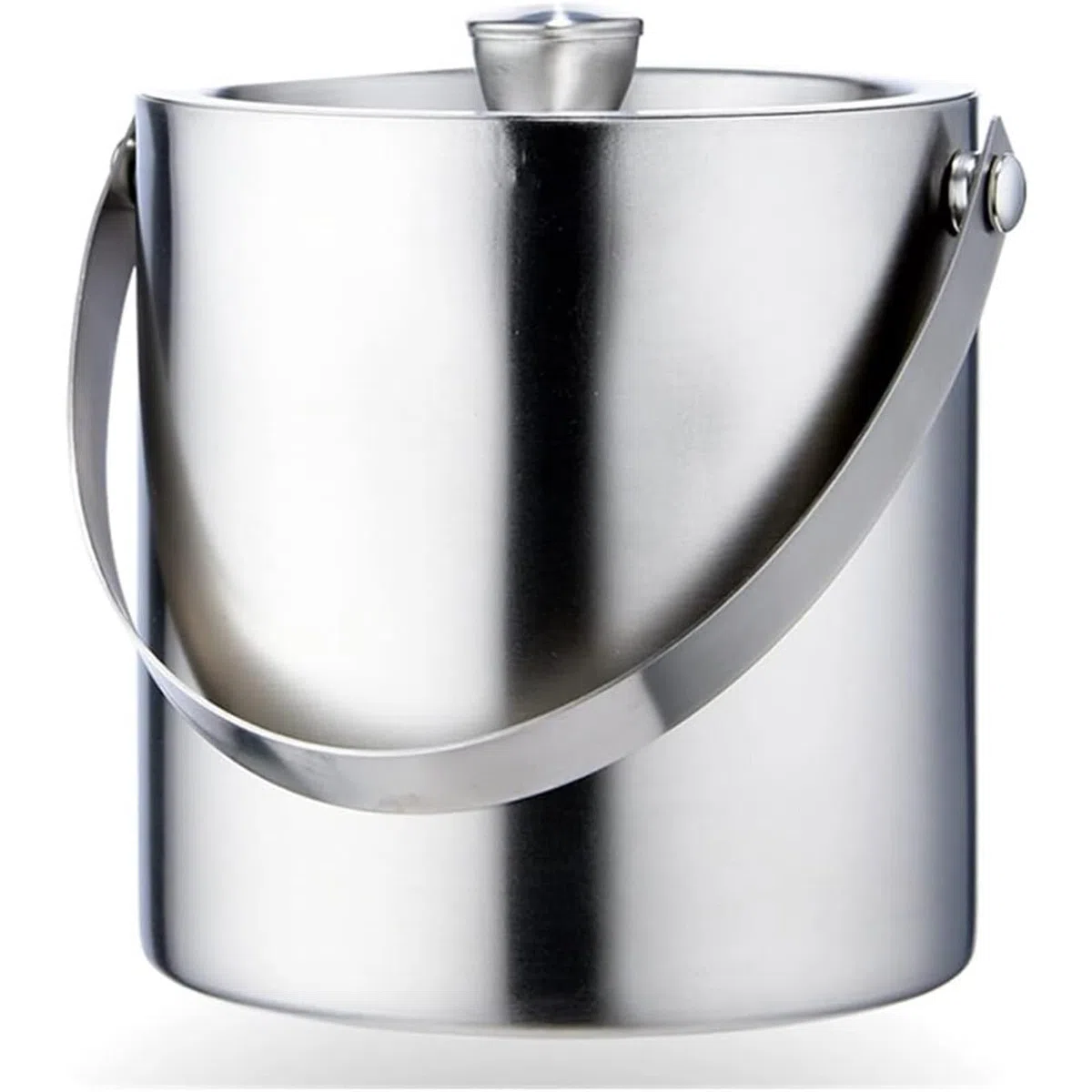 Cubitera Botella Vino Cubo de Hielo de Acero Inoxidable, Recipiente para Bebidas con Doble Aislamiento, contenedor de Hielo de 2 l, Enfriador de champán, Vino y Cerveza, 15,5 x 17 cm