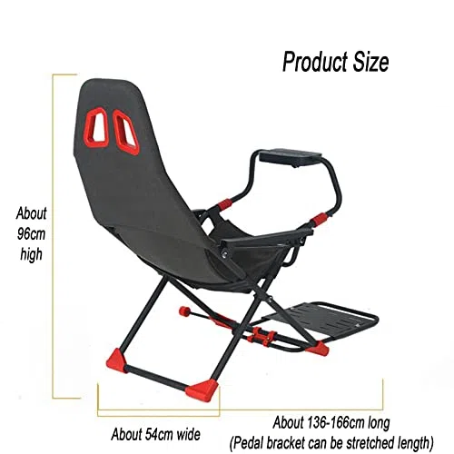 Cabina simuladora de volante de carreras con soporte ajustable para volante, asiento y respaldo plegables ergonómicos, compatible con Xbox One, PS4, PC