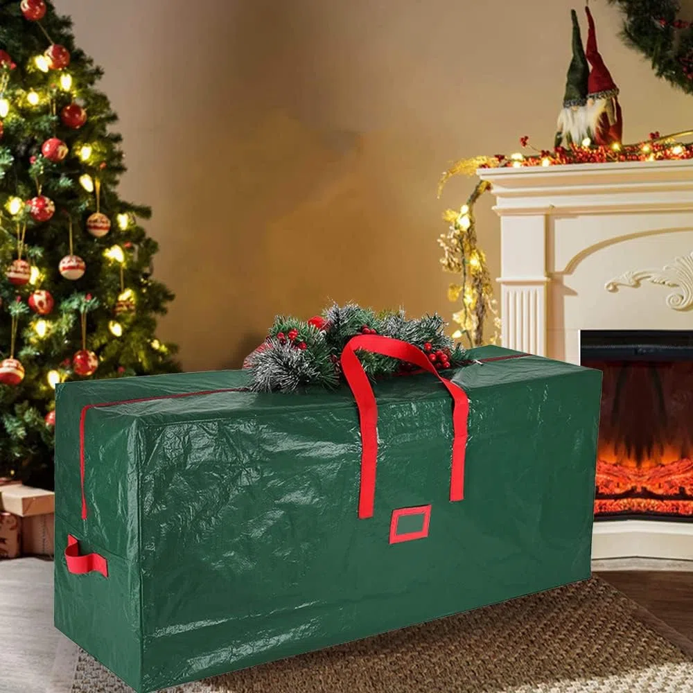 Bolsa para árbol de Navidad Hillylolly Bolsa de Almacenamiento para Árbol de Navidad, Grande Bolsa de Almacenamiento Impermeable, Mango Reforzado, Funda para árbol de navidad (162 * 38 * 75cm)