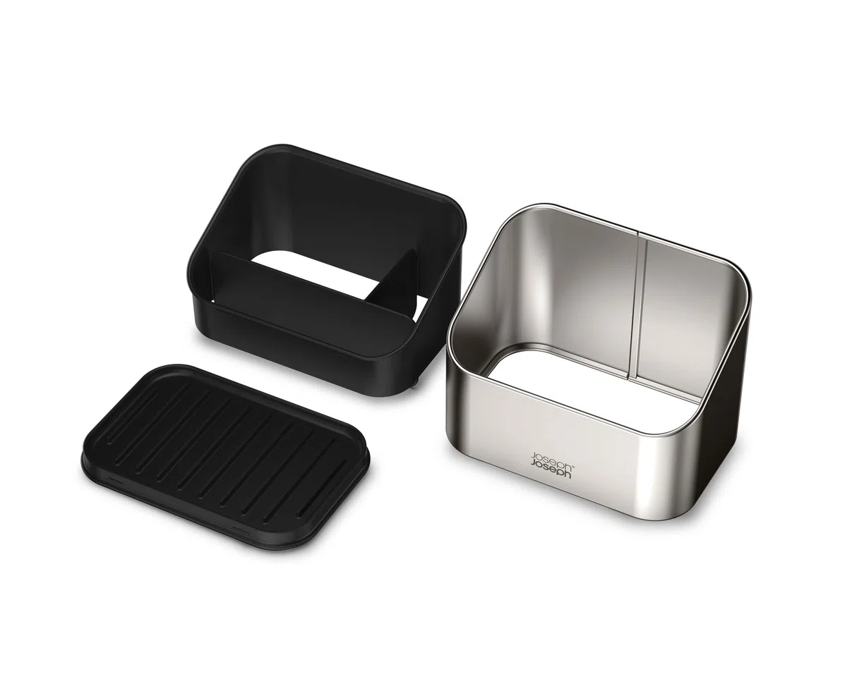Joseph Joseph Surface, Organizador de fregadero en acero inoxidable, base antideslizante, Gris
