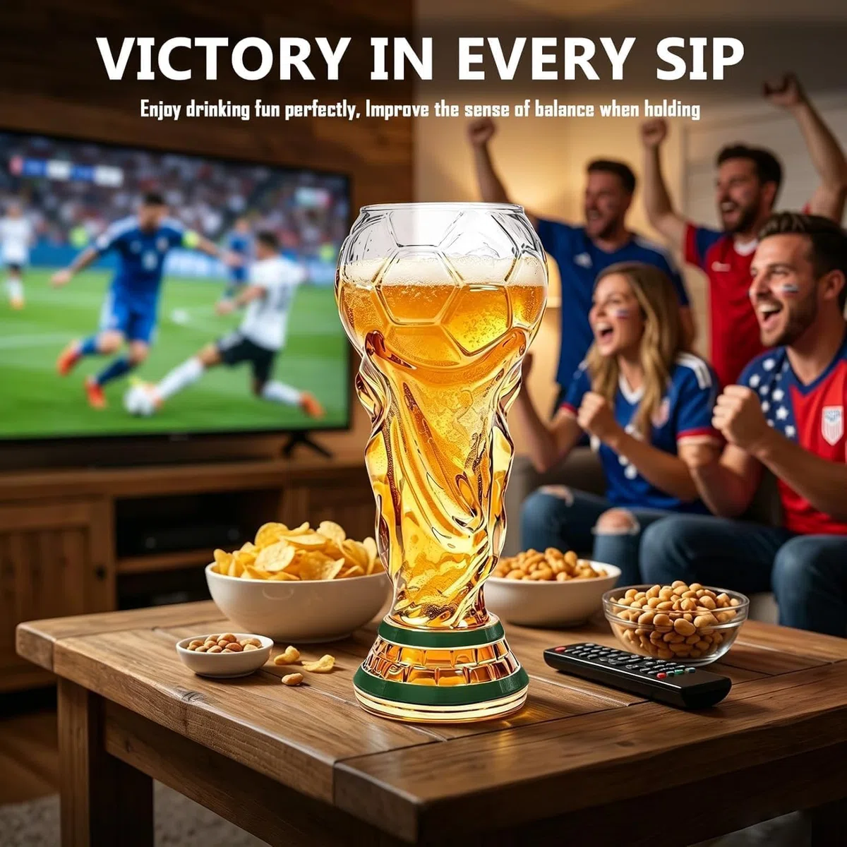 SpirWoRchlan Copa Mundial Trophy, Vasos Cerveza para La Copa Mundial de FúTbol 2026, 500ml Jarra de Cerveza, Regalos para Hombres Aficionados Al FúTbol (2 piezas B)