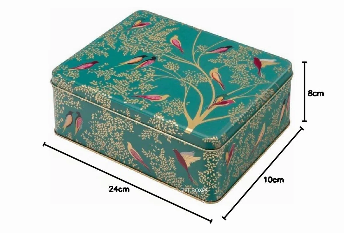 Sara Miller – Green Birds – Lata rectangular profunda.