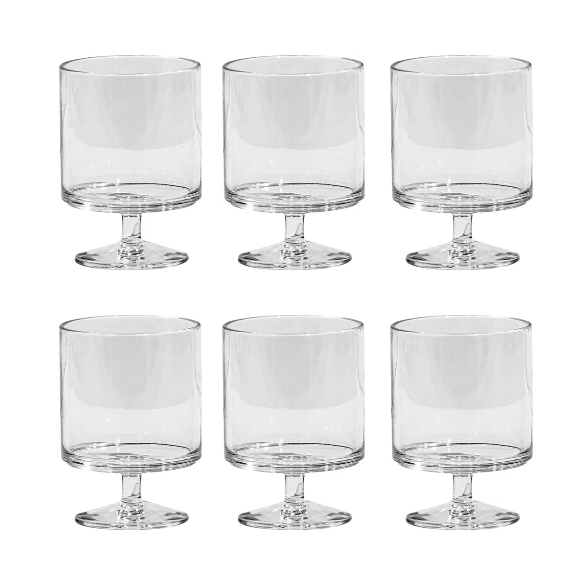 TarHong Juego de 6 copas de vino apilables, plástico premium, inastillable, para interiores y exteriores, 9.5 onzas, transparente