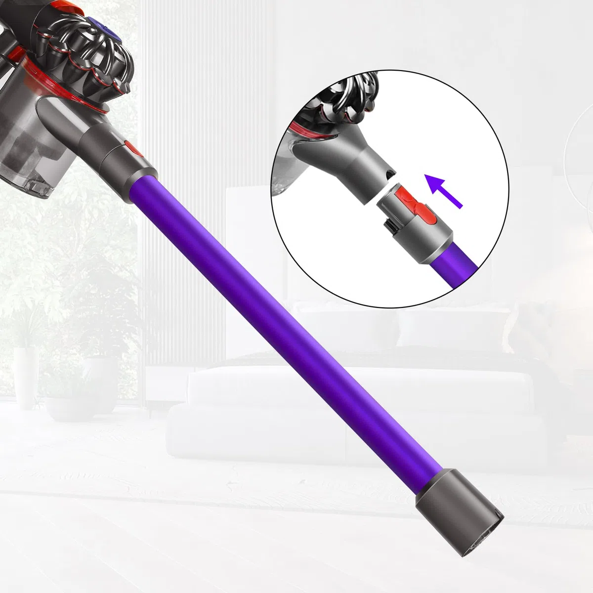 Tubo de Varilla Telescópico para Dyson V15 V11 V10 V8 V7 Aspiradora, Tubo Telescópico De 73 CM Liberación Rápida