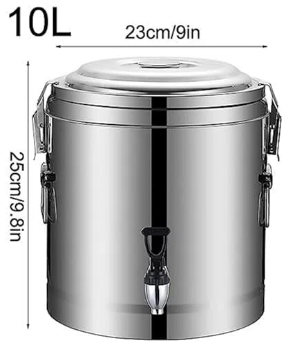 Dispensador de bebidas calientes con grifo, urna de café y té de 5 galones para catering, fiestas, eventos, acero inoxidable duradero, fácil de usar