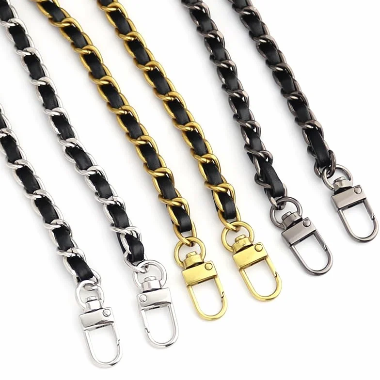 Cadena Para Bolso 5/10 Uds correa de hombro de cadena de Metal correa de bolso de hombro de cuero de PU desmontable cinturones de 120cm de largo for bolso Correa accesorios for bolso Cadena Bolso(Num8