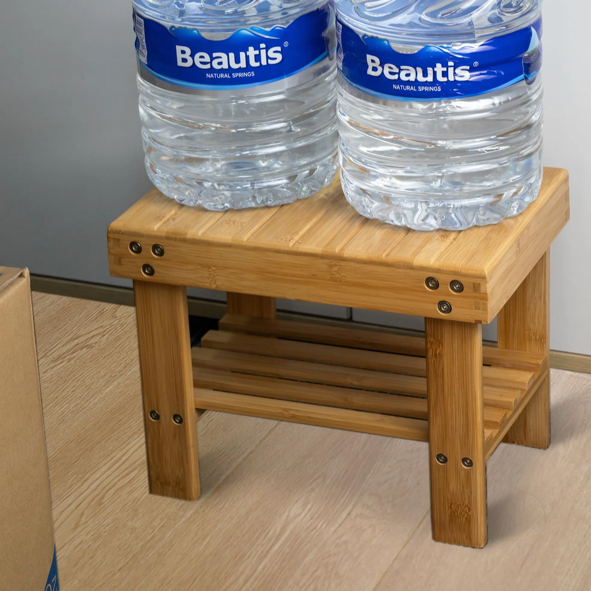 VaeFae Taburete de Madera para Aumentar la Altura de la Cocina, el baño, los armarios, Resistente a los resbalones - Taburete de pie pequeño y portátil