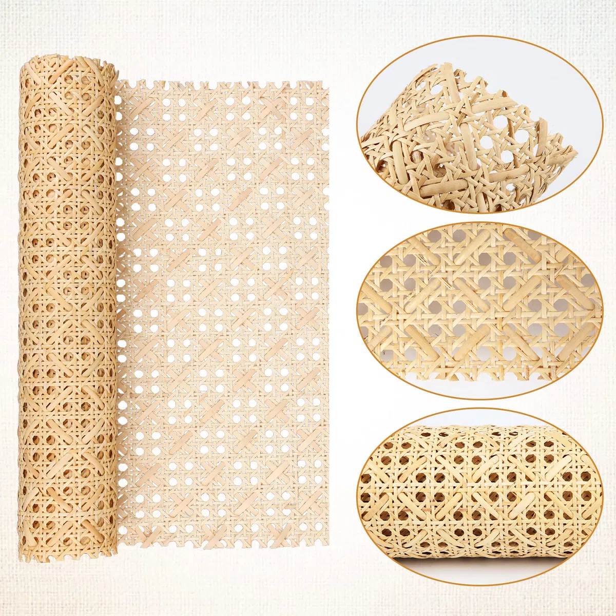Savita Ratán Natural Rollo, 0,35x1m Correas de Caña Natural Cincha de Ratán Natural Cincha de Ratán para Proyectos de Caning Ratán Ancho para Manualidades Gabinete Silla Muebles