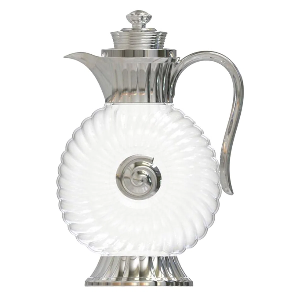 Jarra de Vidrio Diseño Transparente y Elegante para Agua Fría Estilo Árabe con Capacidad de 1.8l Adecuado para Ramadan y Brunch Familiar