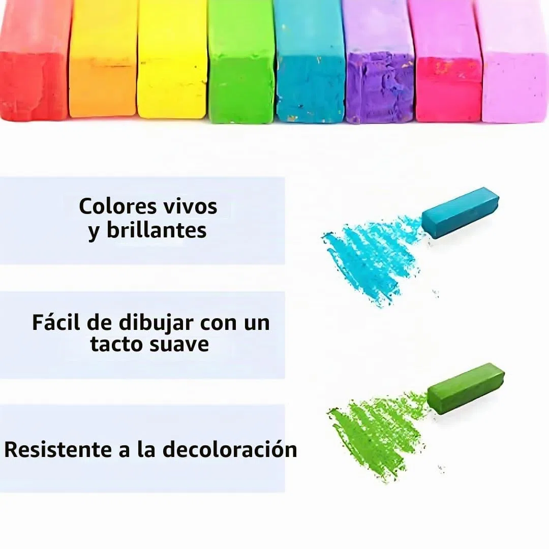 Juego de 64 tizas de colores variados de Mungyo, colores pastel, no tóxicos (B441R078-7003A)