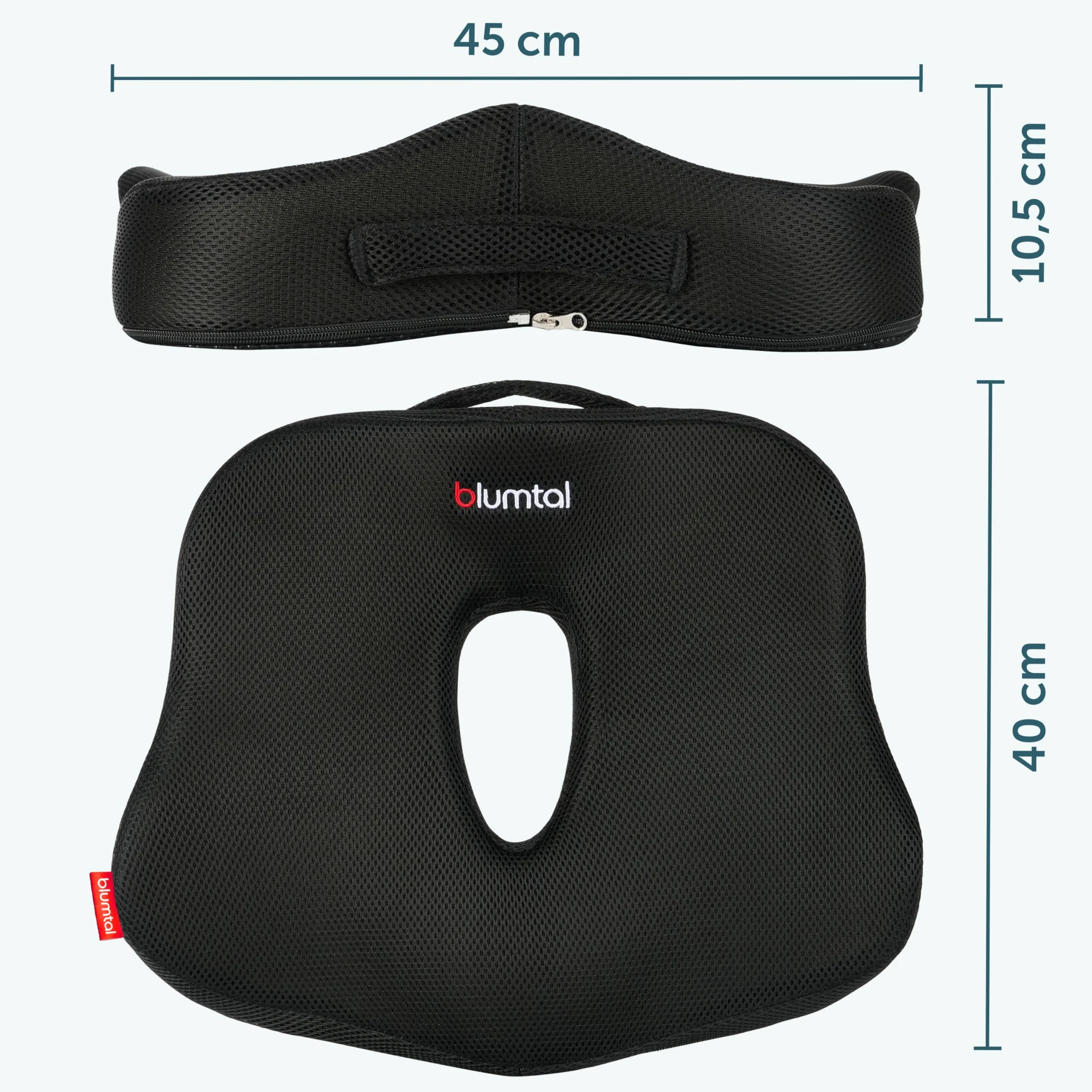 Blumtal Cojín para Silla de Oficina - Cojín en Forma de Cuña Negro para Coxis - Cojín Ergonómico para Asiento de Auto - Cojín para Hemorroides para Silla - Cojín Óptimo para Silla de Oficina