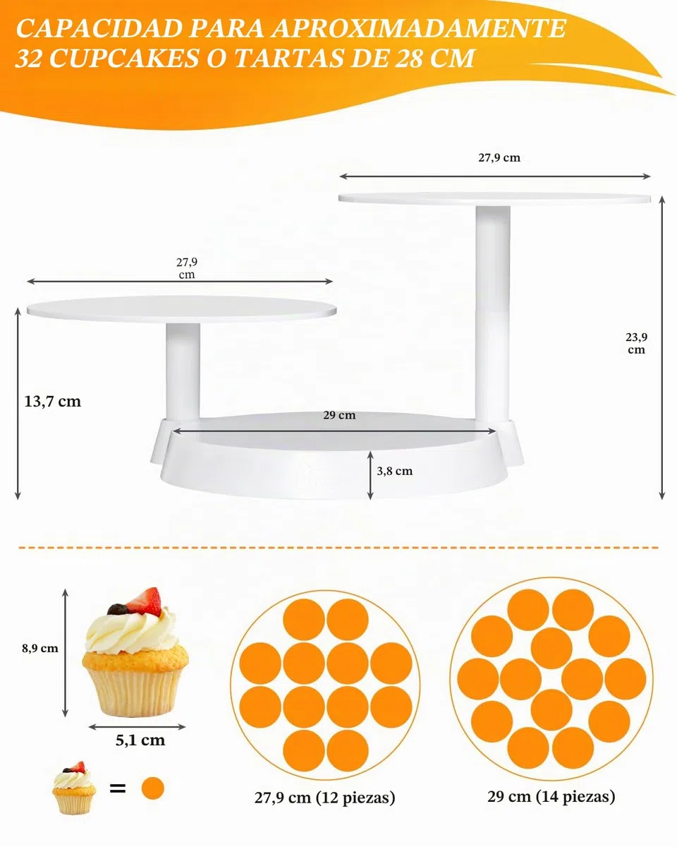 Uten Bandejas para Tartas Soporte de Torta Decoración de Pasteles Expositor para Hornear Herramientas 11 Inch