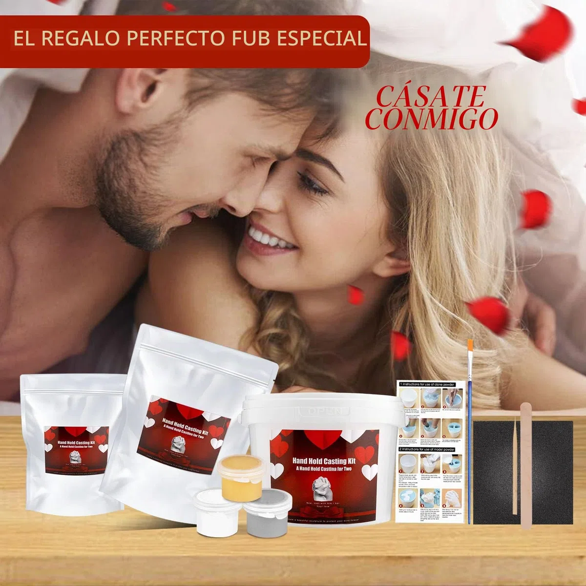 Kit de moldeo a mano, para parejas, huellas 3D, adultos, familia, pies y manos, ideal para mujer y hombre, alginato, regalo amante con yeso para moldeados, escultura de arte decorativo