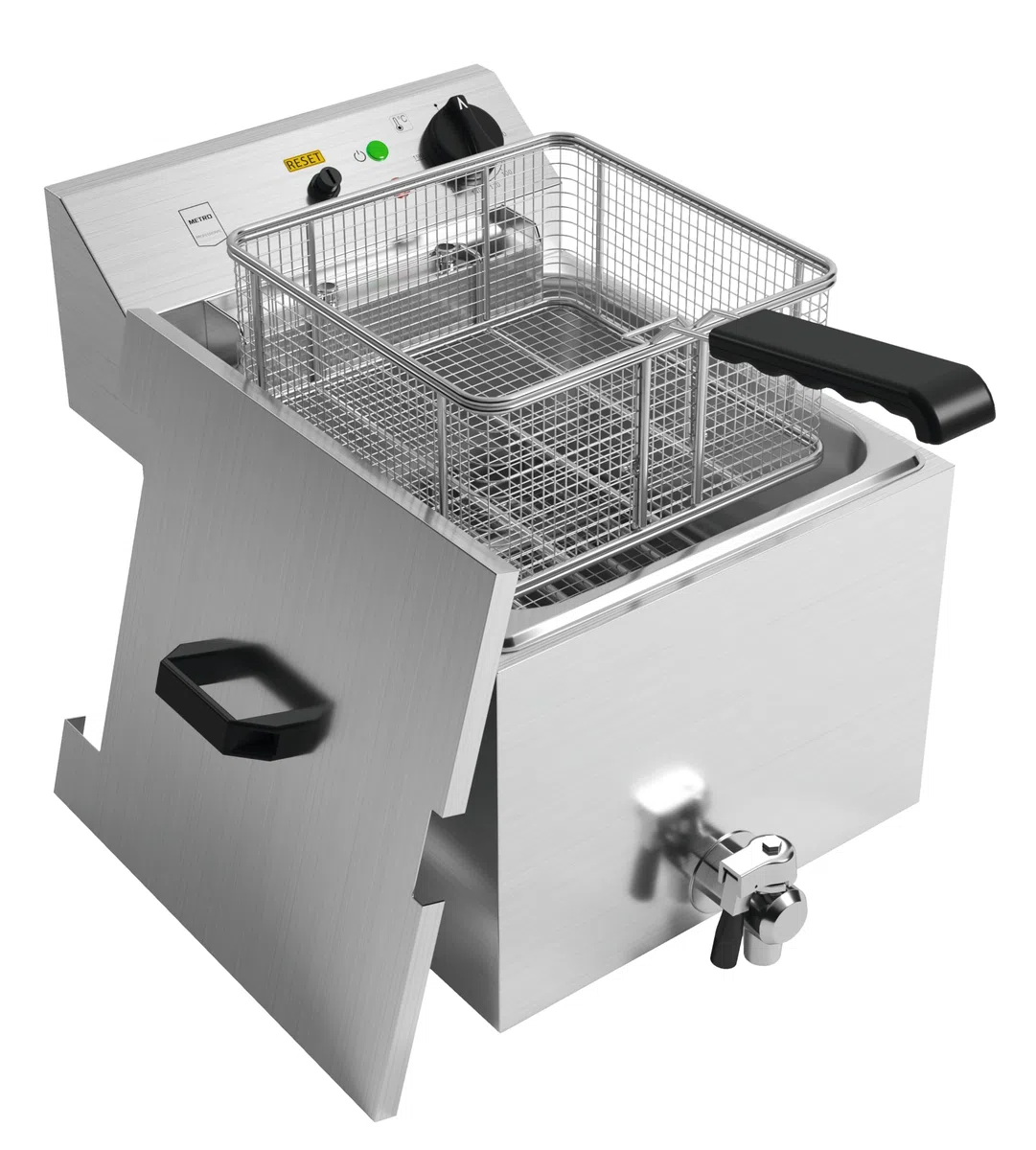 METRO Professional Freidora GDF1010, acero inoxidable, 10 litros, asa resistente al calor, 8.1 kW