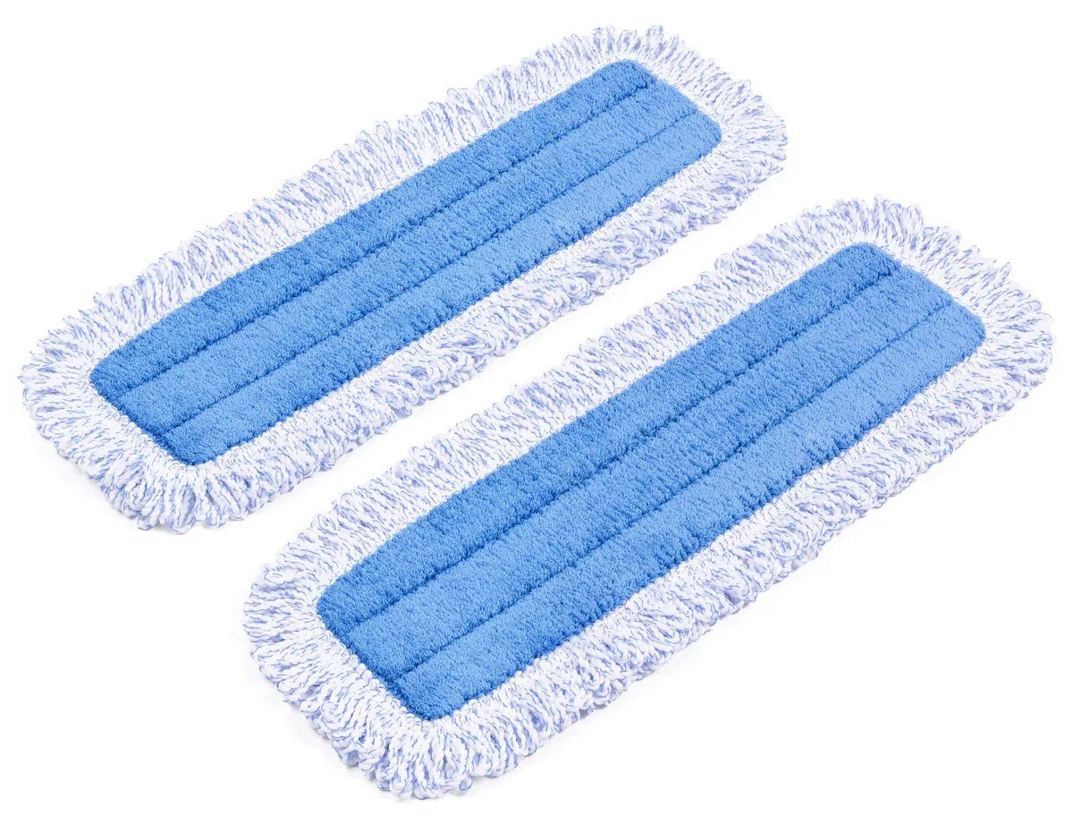 Zflow Fregona de Polvo de Microfibra de 18 Pulgadas Almohadillas Lavables, Azul (2 Paquetes)