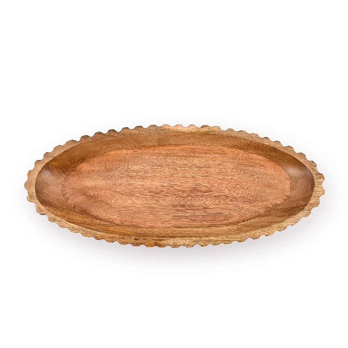 Kimona Tazón decorativo de madera, centro de mesa, decoración de mesa, cuenco largo de madera para centro de mesa (14 x 6 x 2.3 pulgadas)