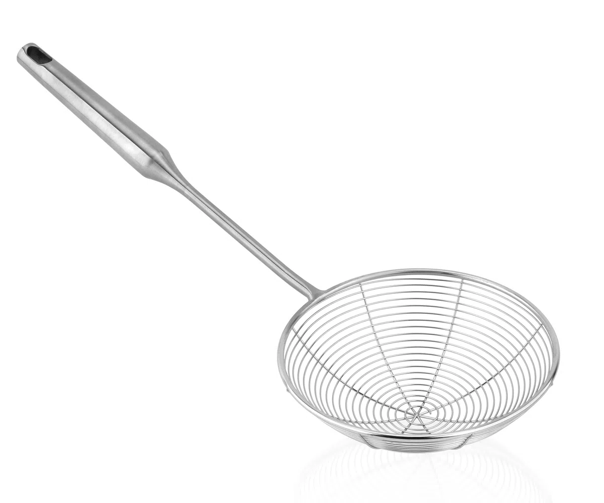 Colador de araña de acero inoxidable 304 para cocinar y freír, utensilios de cocina, colador de alambre, cuchara coladora de pasta, 5.4 pulgadas