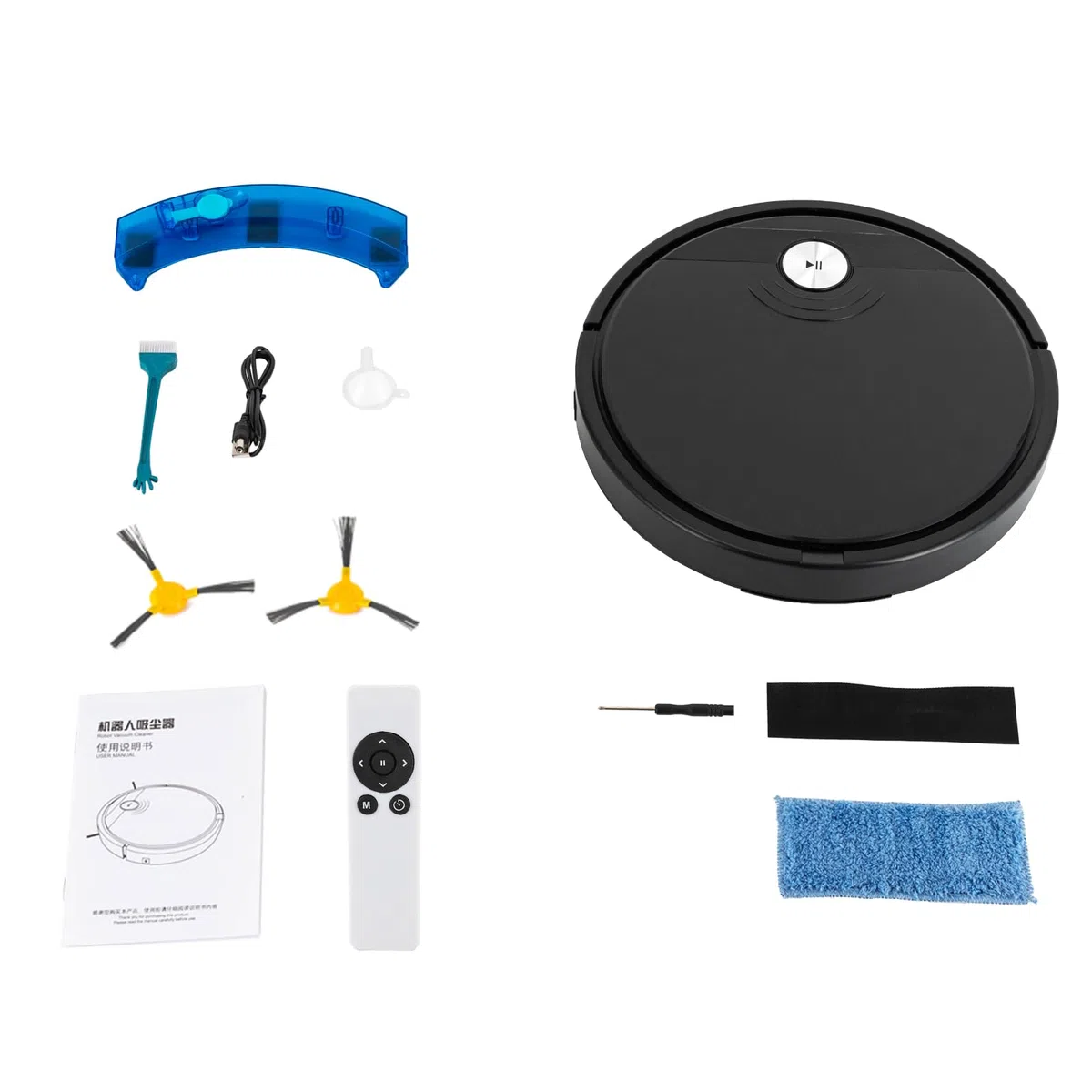 Robot aspirador 3 en 1 con función de limpieza, 1800 Pa, potencia de succión con mando a distancia, 55 dB, robot aspirador con control por aplicación, barredora automática para pelo de animales