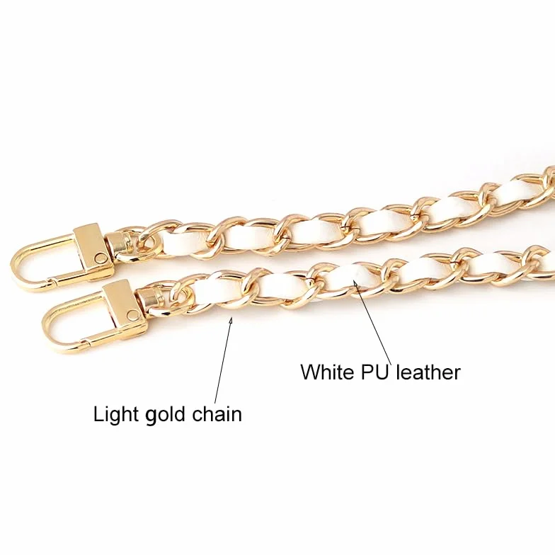 Cadena Para Bolso 5/10 Uds correa de hombro de cadena de Metal correa de bolso de hombro de cuero de PU desmontable cinturones de 120cm de largo for bolso Correa accesorios for bolso Cadena Bolso(Num8