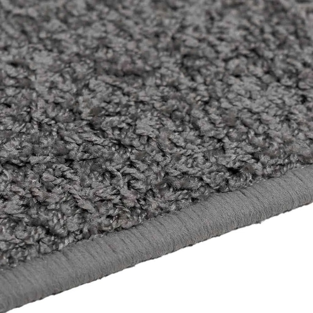 Alfombra de pasillo gris, 50 x 100 cm, 100% polipropileno, antideslizante, fácil de limpiar, para pasillo, salón, dormitorio, con superficie suave y decoración moderna y versátil