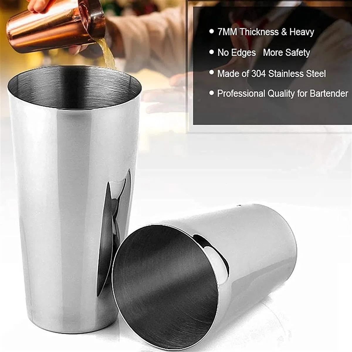 Juego de coctelera con Soporte, 16 Piezas, 750 ml, Kit de coctelera de Acero Inoxidable con Soporte, Kit de coctelera, colador, Jigger y mortero