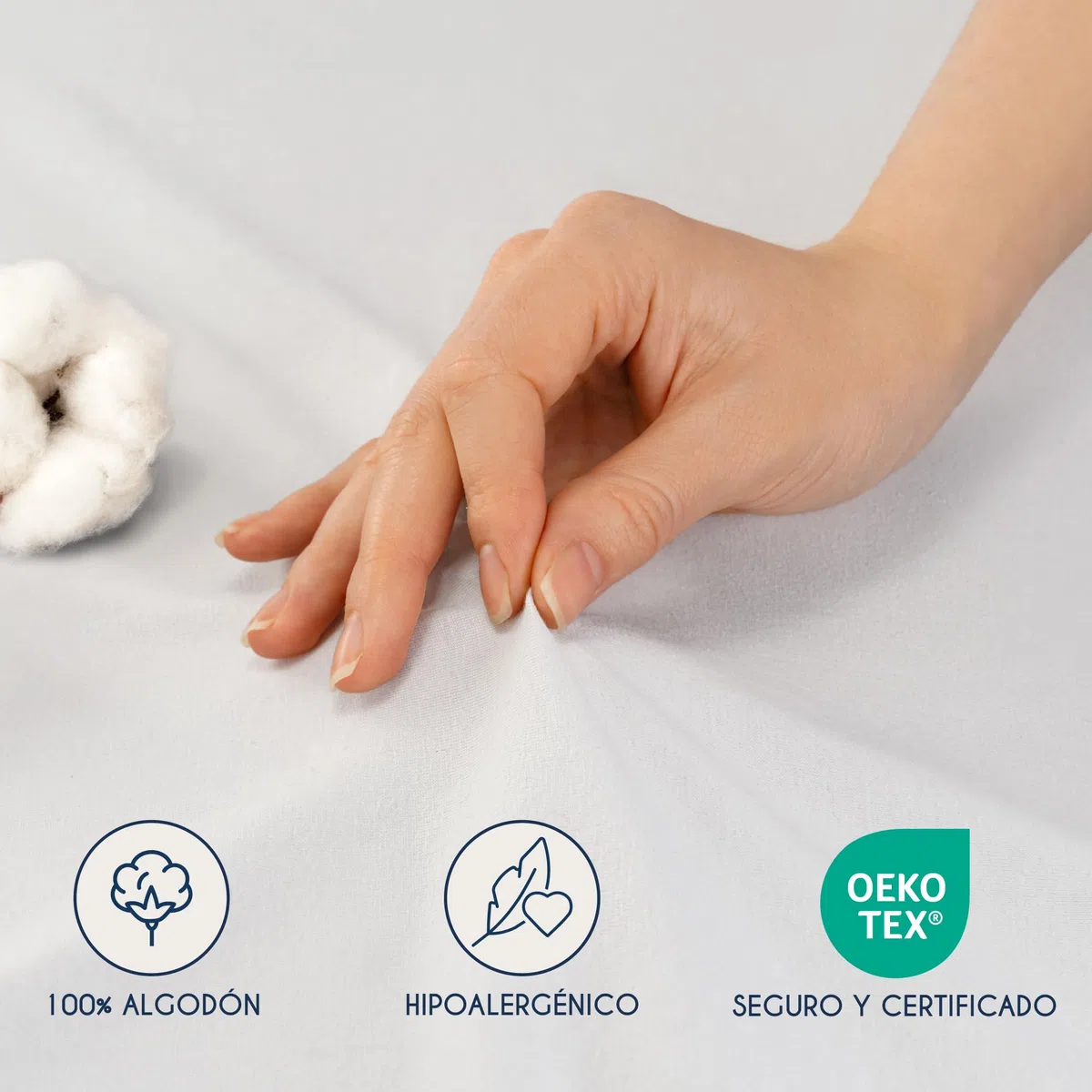 Dreamzie Sabanas 180x200 cm - 200x200 cm, Sabana Bajera para Colchones de hasta 37 cm de Altura, 100% Algodon 150 g/m² - Blanco- Certificada sin Productos Químicos (Oeko Tex)