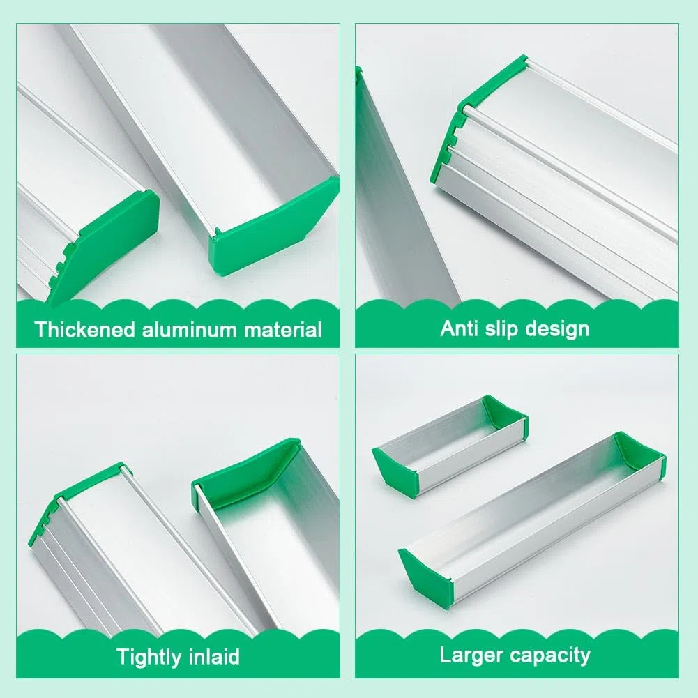 FINGERINSPIRE Recubridor de pantalla de aluminio de 2 tamaños con 50 varillas de madera para tartas de doble filo, cuchara de emulsión duradera de platino para suministros de impresión de serigrafía