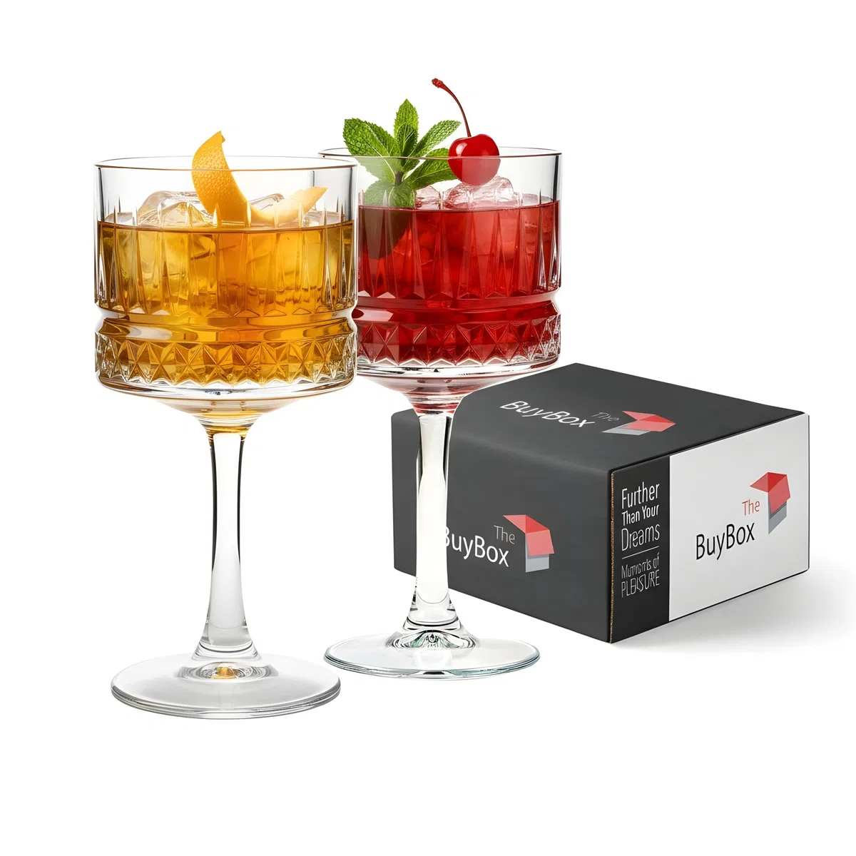 Copas vintage Coupe (500 ml), champán, cóctel, martini, Aperol Spritz, copas de vino, cristalería de tallo largo (2 unidades)