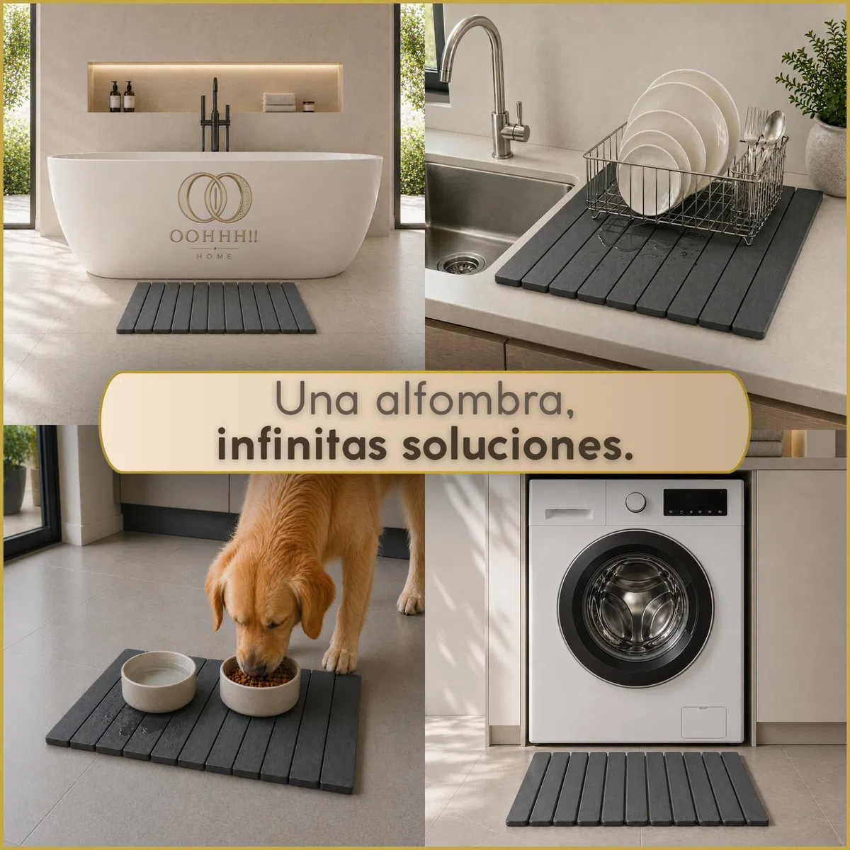 Alfombra Diatomita Baño Plegable 60x39 cm, Alfombrilla de Baño de Piedra Diatomita Secado Rápido, Antideslizante, Cortable, Base Absorbente para Ducha, Cocina, Escurreplatos, Plantas y Piscina