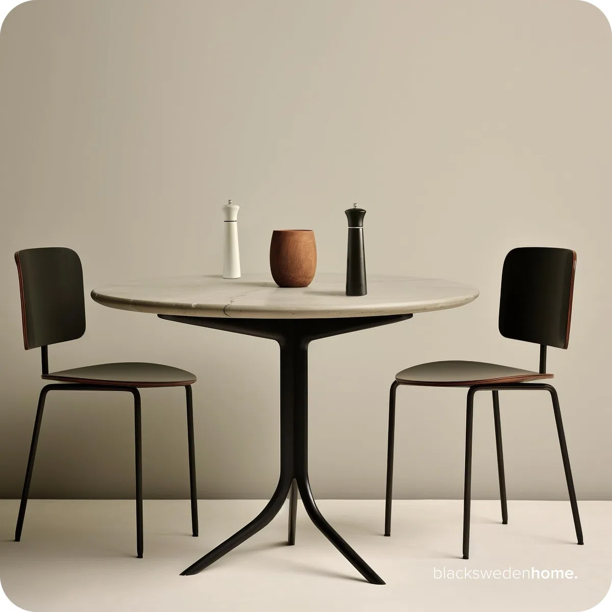 Black Sweden Home Sal y Pimienta Set – Saleros de Cocina – Molinillo Pimienta y Salero Negro y Blanco – Diseño Elegante Madera – Molinillo de Pimienta Cerámico – Grinder de Especias