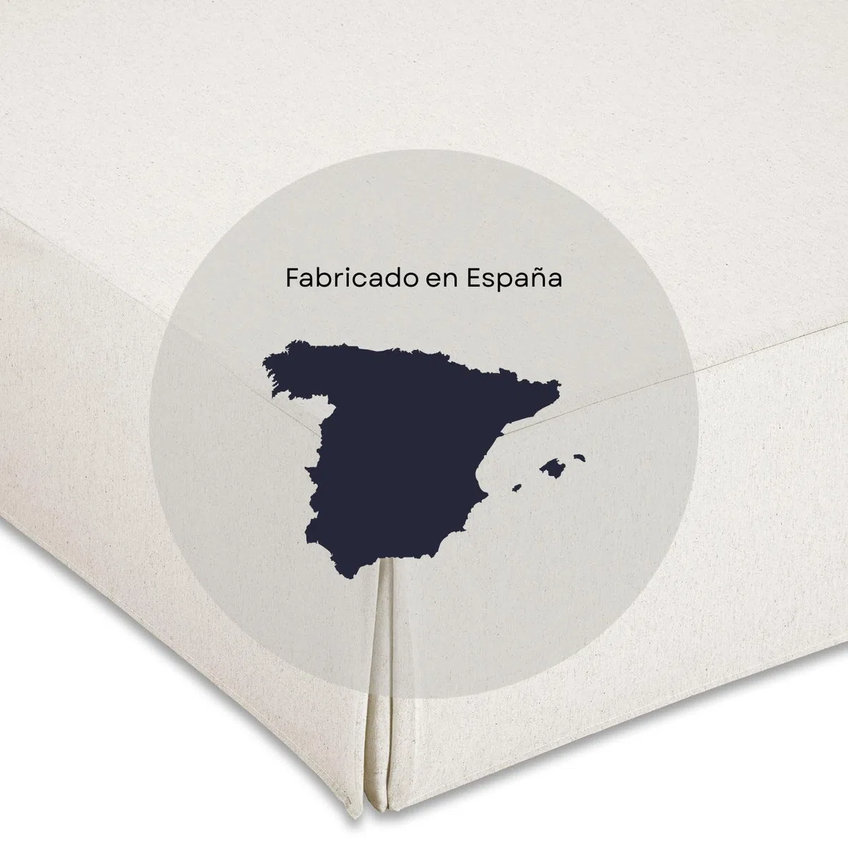 Donegal Collections Cubre Canapé Cama 150x190/200 cm Piedra Late - Funda Somier Cubre Canapé Ajustable - Faldon Cama Transpirable y Antideslizante 50% Algodón 100% Fabricado en España