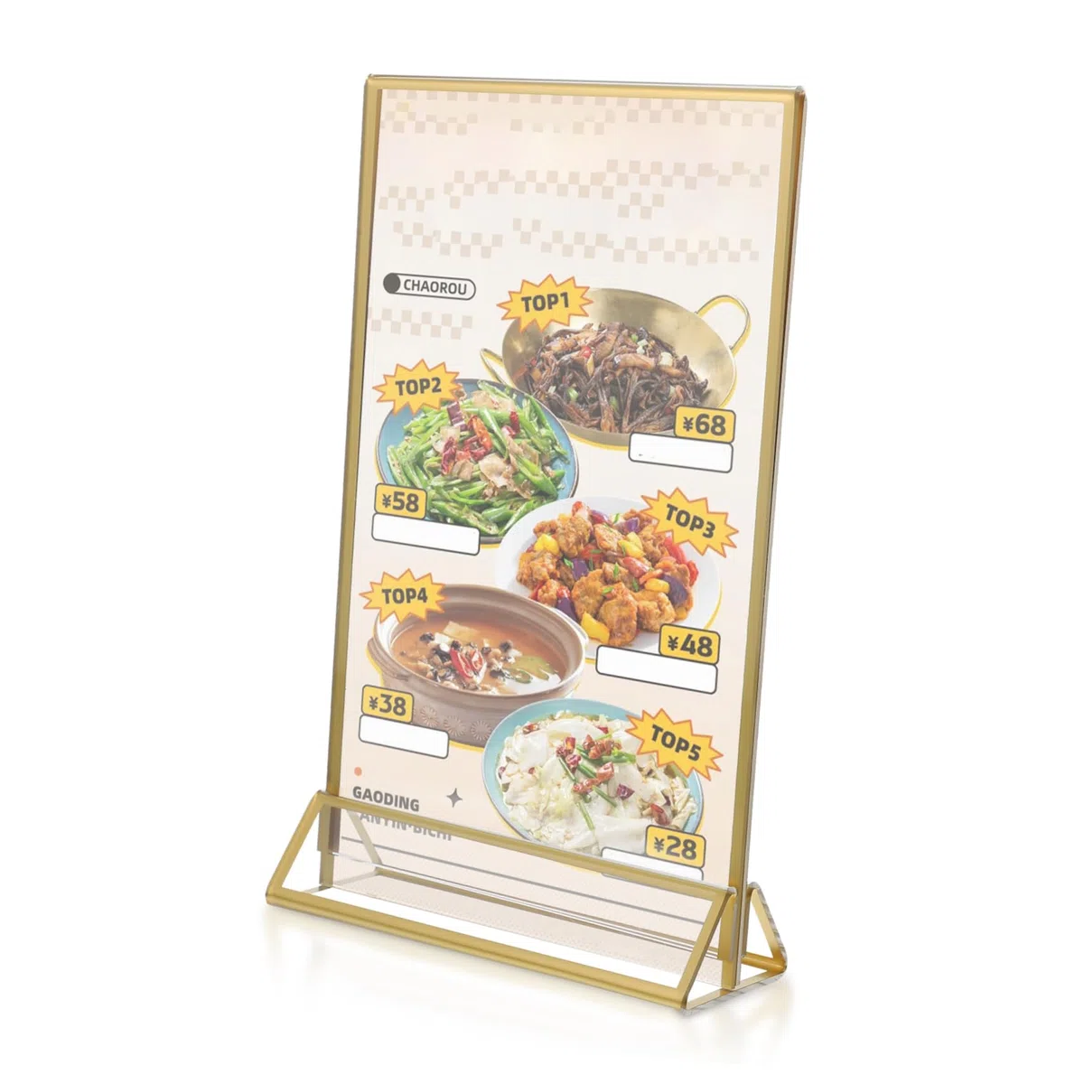 SHOWERORO 6piezas Soporte De Carteles De Acrílico Transparentes De Menú Para Mesa Exhibidor Vertical De Tarjetas Para Bodas y Restaurantes
