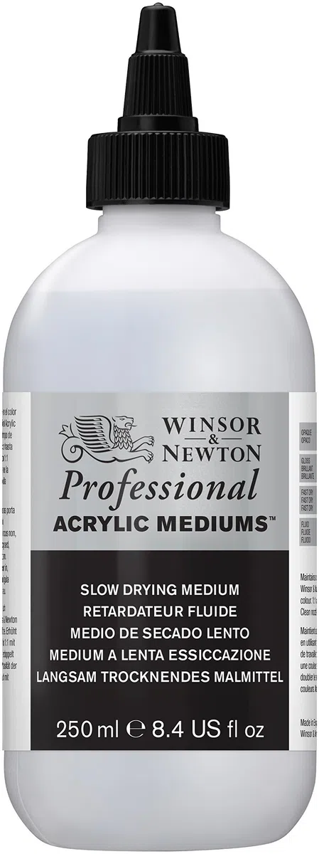 Winsor & Newton - Líquido acrílico para secado lento (250 ml, tamaño mediano)
