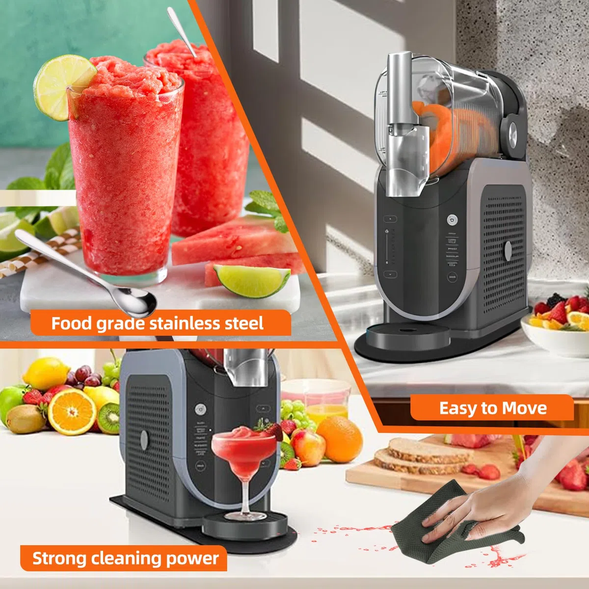 KXVXXV Tabla deslizante para máquina Ninja Slushie FS301EU y máquina de granizado KLAMER Slush, accesorio para máquina de granizado y máquina Ninja Drink Maker, almohadilla deslizante, con 2 cucharas