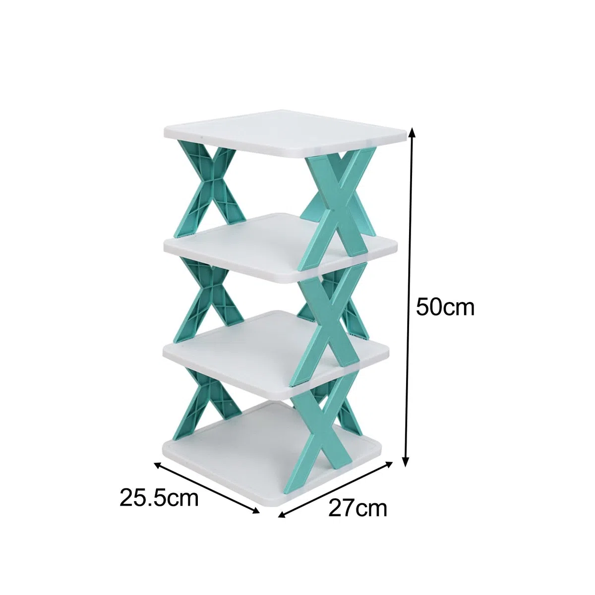 Gralara Zapatero Plegable, Soporte para Zapatos de Varios Niveles, Estante Ligero para Zapatos, Organizador de Almacenamiento de Zapatos para Garaje, Dormitor, Azul 4Capas 50cm, Individual