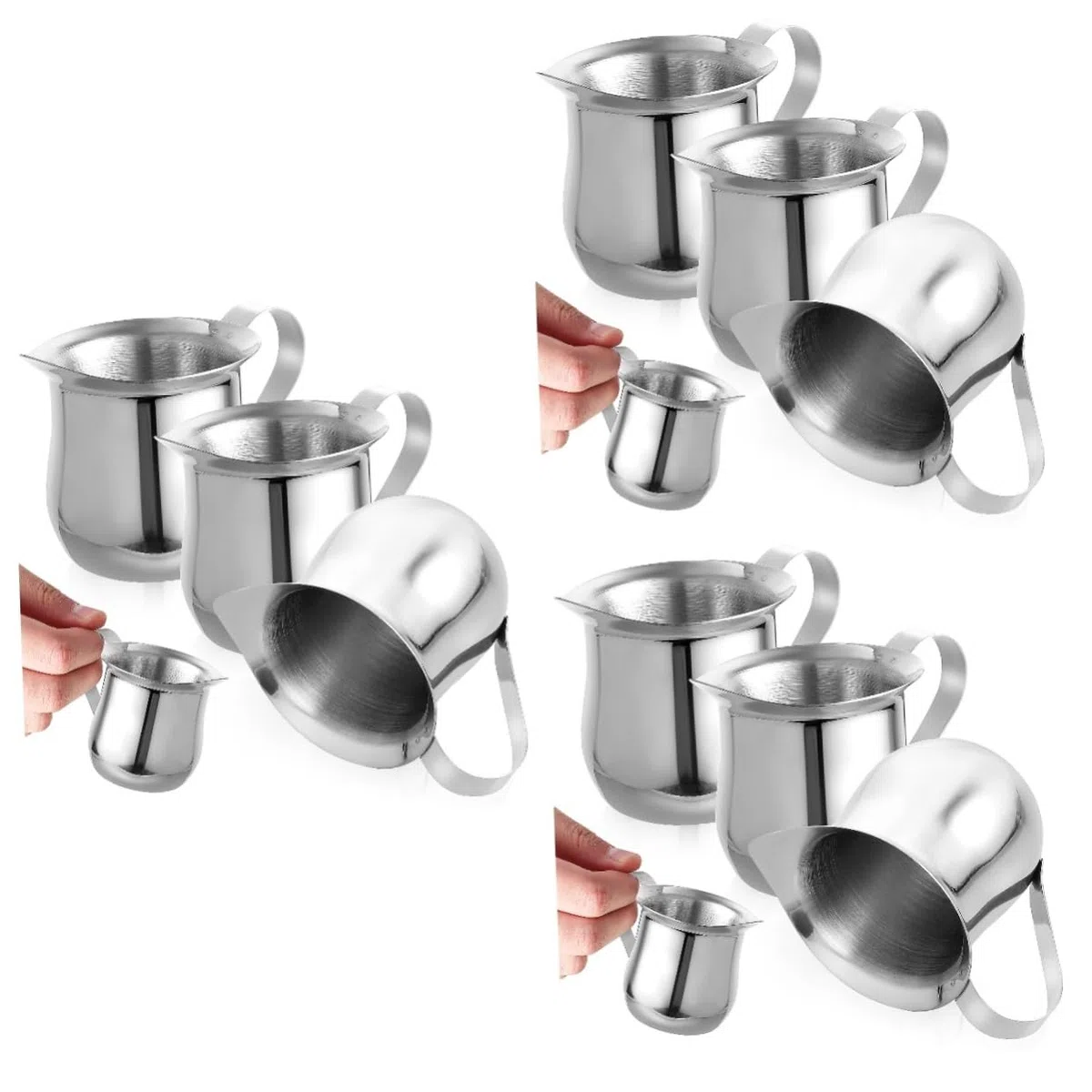 DOITOOL 9piezas Jarra De Leche De Acero Inoxidable Para Leche Taza Pequeña Para Espresso y Café Para y Amantes Del Café