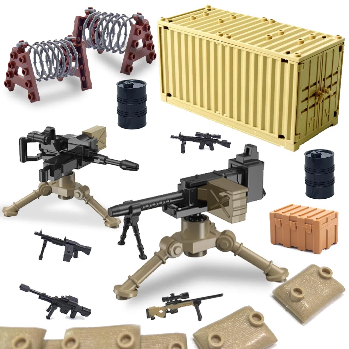 Juego de Armas Militares, 125 Piezas WW2 Armas Militares, WW2 Juguetes Militares, Armas Accesorios, Armas Figuras Modelo de Bloques, Regalos de Cumpleaños para Fans