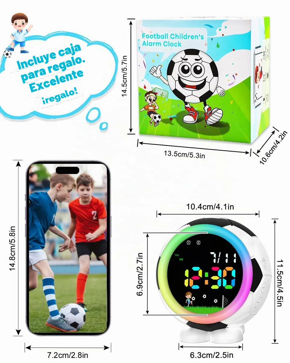Juboos Despertador Infantil Sin Tictac Con Función De Repetición Y Luz Nocturna, Funciona Con Pilas, Despertador De Cuarzo Para Niños Y Niñas