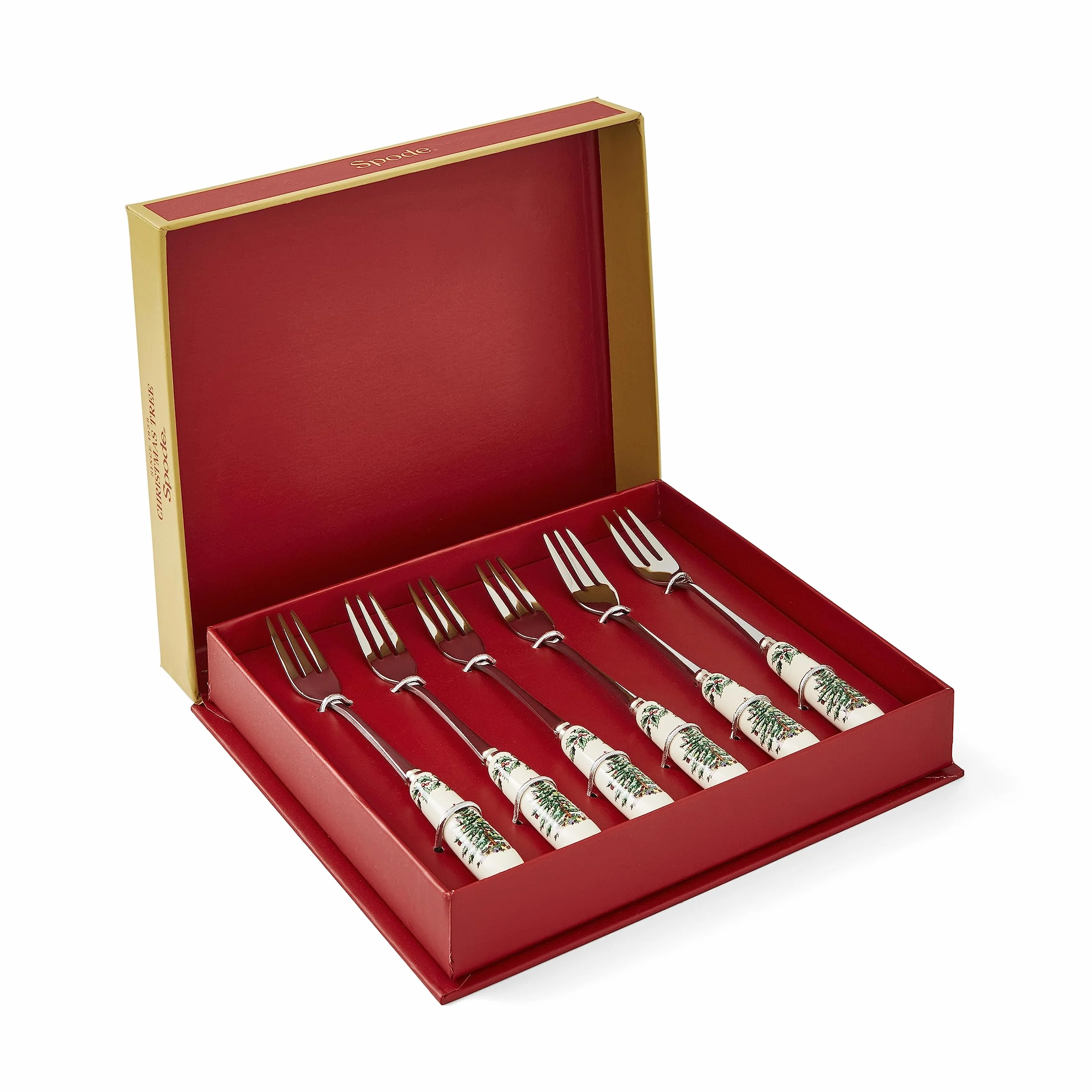 Spode Juego de Tenedores para Postre, Caja, Material de Acero Inoxidable, Multicolor, Juego de 6 Unidades