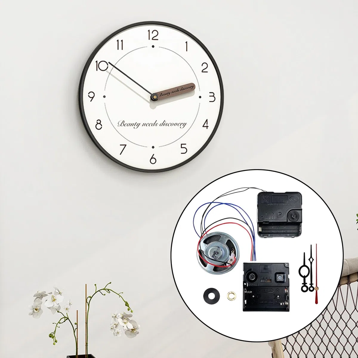 Colcolo Mecanismo de Movimiento de Reloj de Pared de Bricolaje con Piezas de reparación de Manos Reparación de Reloj con Caja de música para reemplazo de, Estilo b