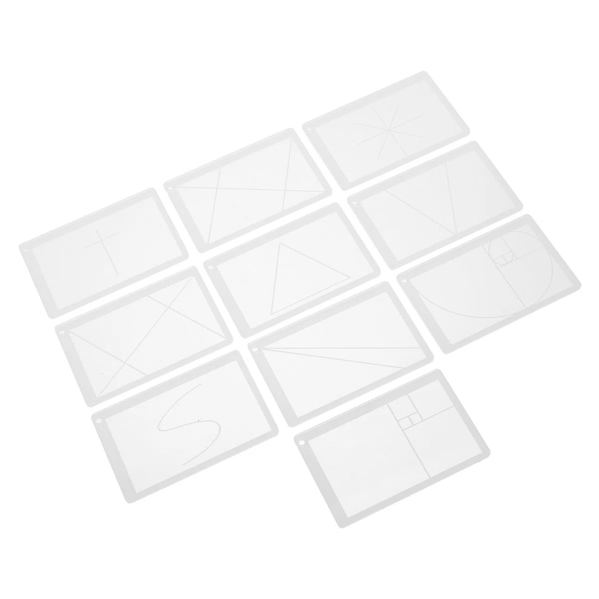 ULDIGI Plantillas y Visor para Dibujar de Dibujo Geométrico de Acrílico Blanco Regla Especial Herramienta Versátil y Resistente para Artistas en Bocetos Interiores