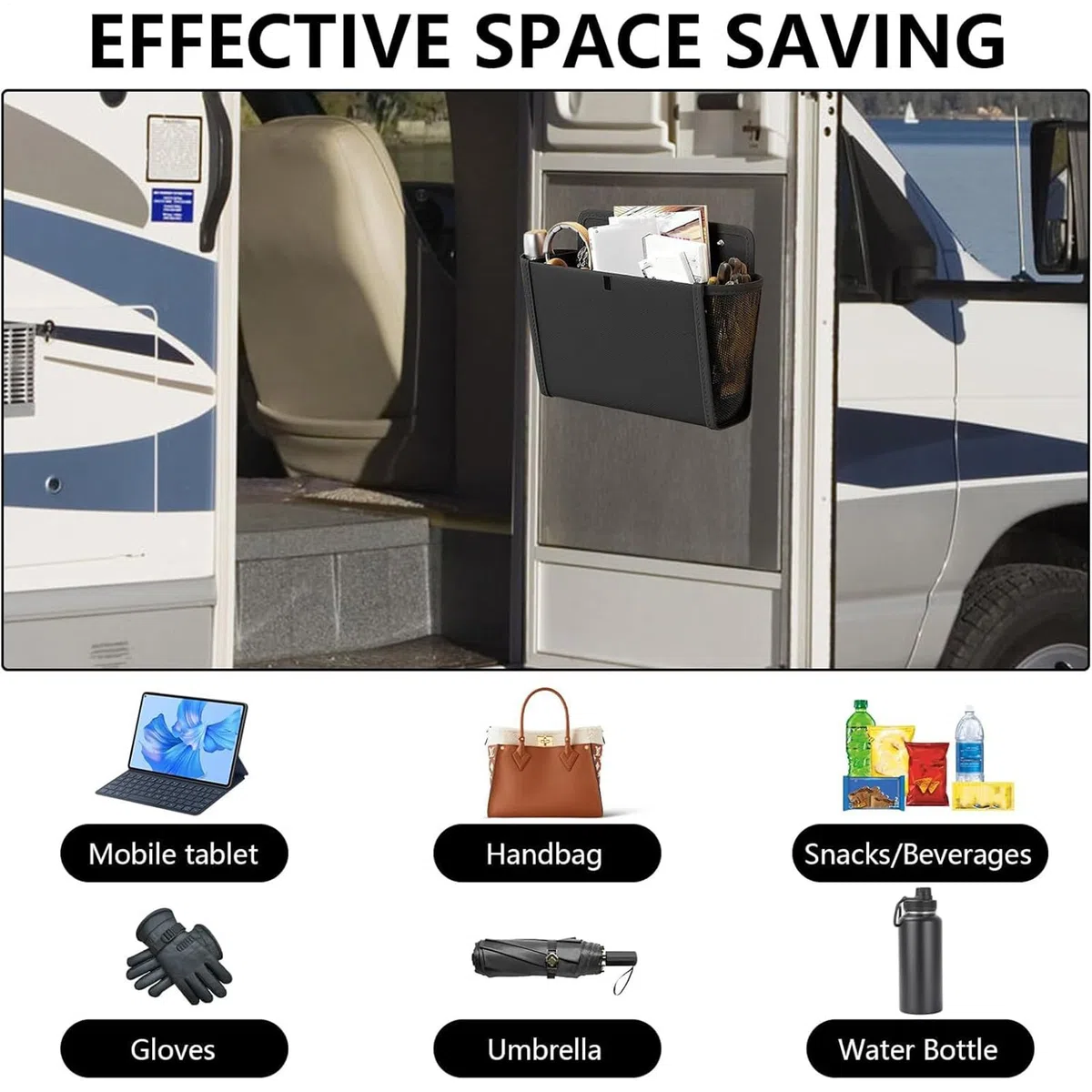 Organizador de pared | Organizador de almacenamiento colgante de pared de 2 piezas, estantes de bolsillo para puerta, hogar, camping, autocaravana, oficina