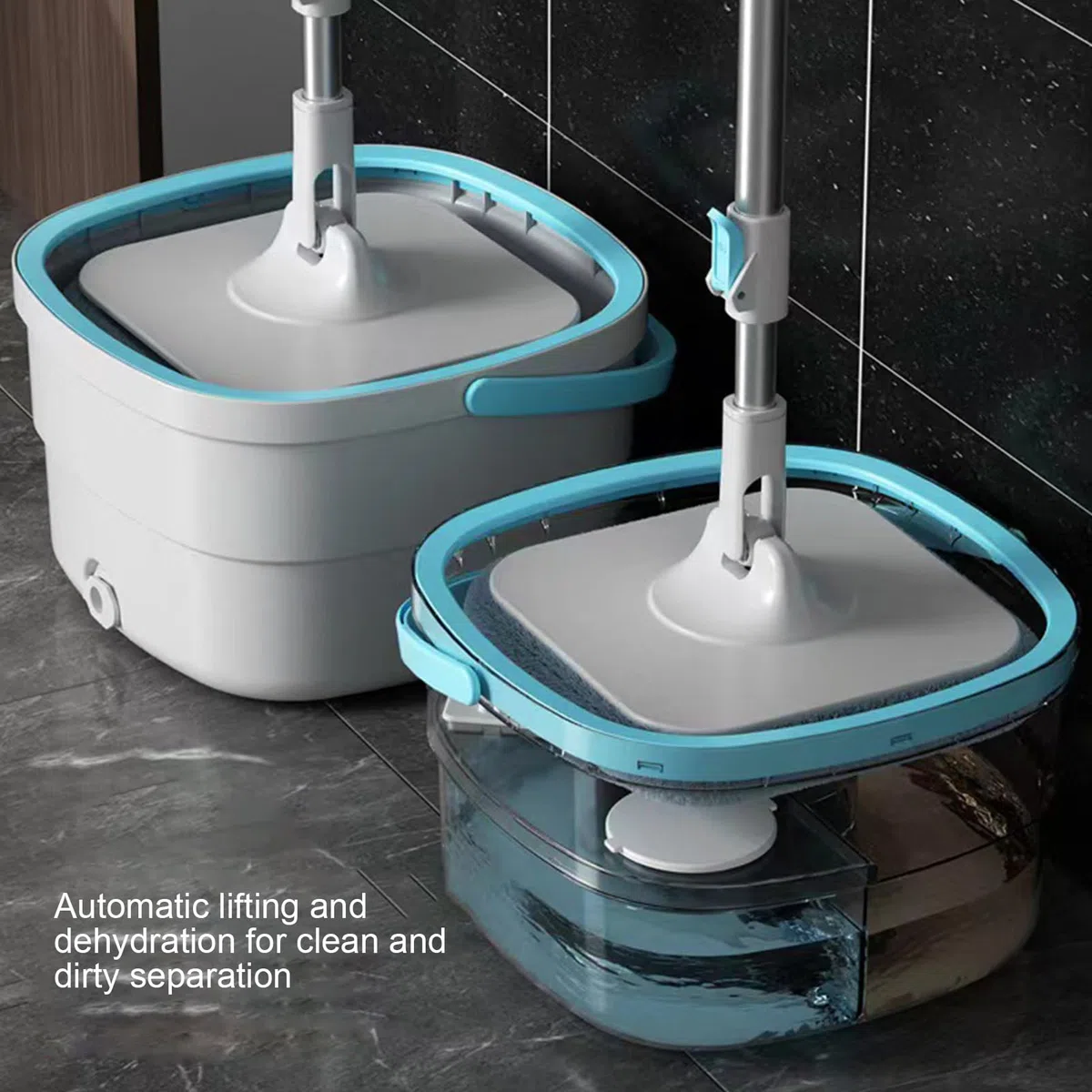 Juego De Cubo Y Fregona Accesorios De Limpieza De Suelos Para El Hogar Y | Juego De Fregona Y Cubo Con Escurridor Para Dormitorio, Comedor, Cocina, Baño, Estudio Y Para Suelos De Madera Dura